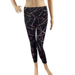 Zyia Active Abstract Hi-Rise 7/8 Leggings Metallic Multicolor Black Size 6-8